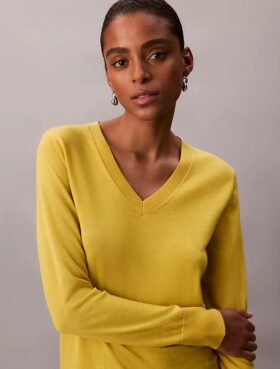 Maglione in lana merino con scollo a V