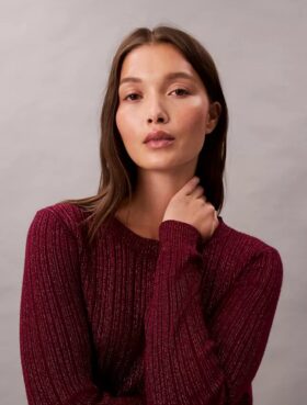 Maglione in misto lana merino e lurex