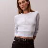 Maglione liscio in ciniglia di cotone con monologo