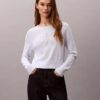 Maglione liscio in ciniglia di cotone con monologo