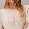 Maglione liscio in ciniglia di cotone con monologo