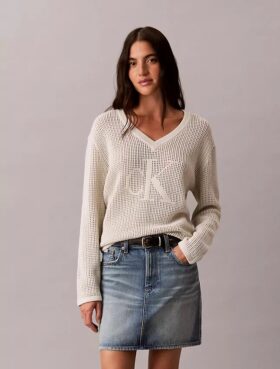 Maglione Monogram in morbido cotone dal taglio morbido
