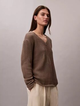 Maglione Monogram in morbido cotone dal taglio morbido