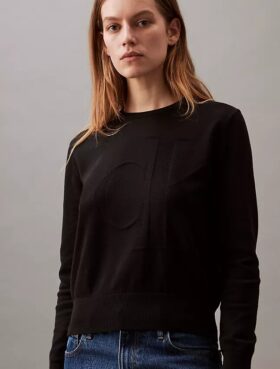 Maglione Monogram in morbido cotone dal taglio morbido Maglione Monogram in morbido cotone dal taglio morbido