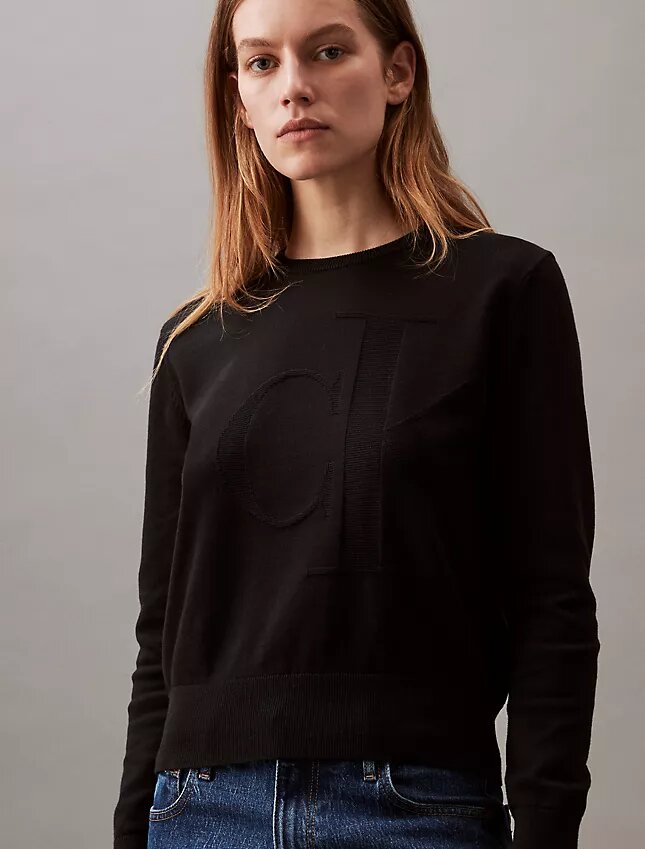 Maglione Monogram in morbido cotone dal taglio morbido Maglione Monogram in morbido cotone dal taglio morbido