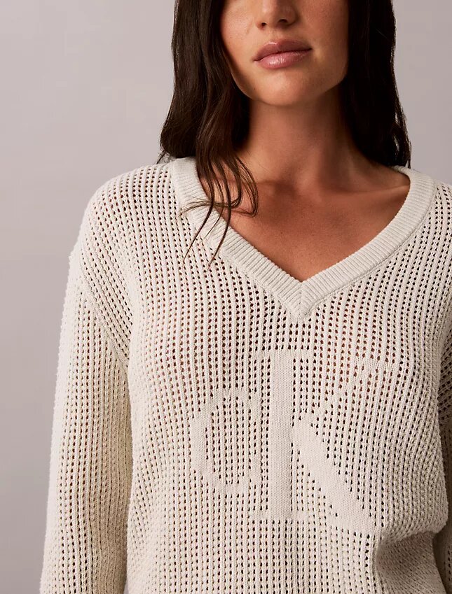 Maglione Monogram in morbido cotone dal taglio morbido Maglione Monogram in morbido cotone dal taglio morbido