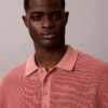 Maglione polo in cotone a trama waffle