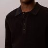 Maglione polo in cotone a trama waffle