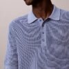 Maglione polo in cotone a trama waffle