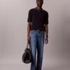 Maglione polo in cotone a trama waffle