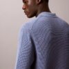 Maglione polo in cotone a trama waffle