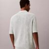 Maglione polo in cotone a trama waffle