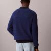 Maglione polo in cotone a trama waffle Maglione polo in cotone a trama waffle