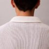 Maglione polo in cotone a trama waffle Maglione polo in cotone a trama waffle