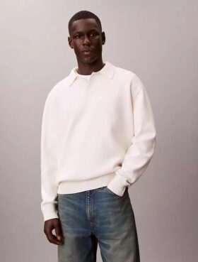 Maglione polo in cotone dalla vestibilità comoda