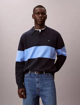 Maglione polo in cotone dalla vestibilità comoda