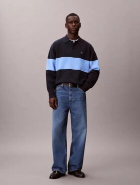 Maglione polo in cotone dalla vestibilità comoda