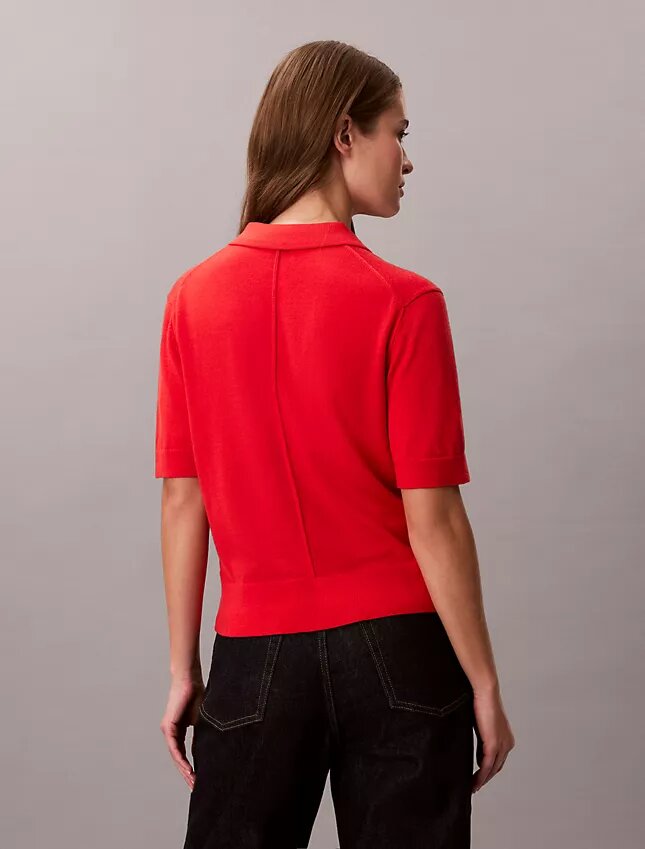 Maglione polo in lana merino Maglione polo in lana merino