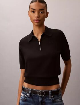 Maglione polo in maglia morbida