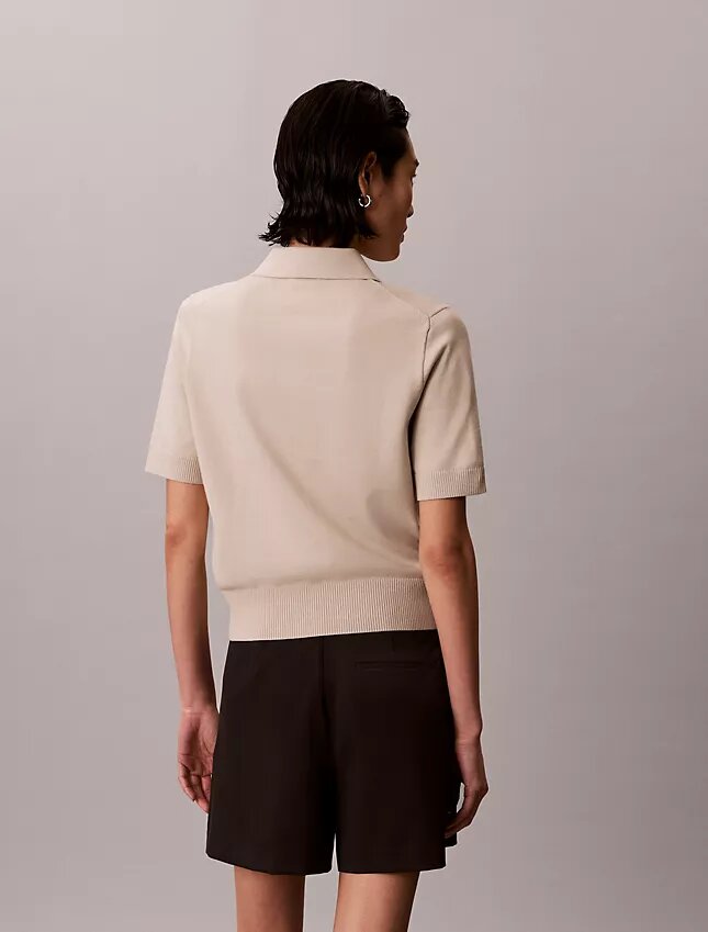 Maglione polo in maglia morbida Maglione polo in maglia morbida