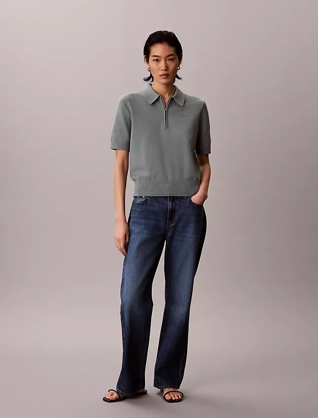 Maglione polo in maglia morbida Maglione polo in maglia morbida