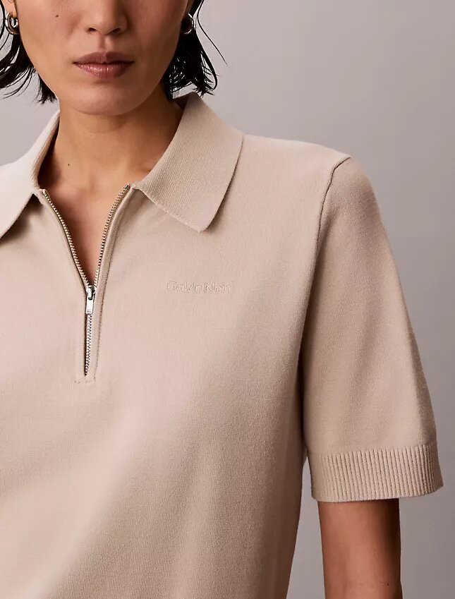 Maglione polo in maglia morbida Maglione polo in maglia morbida