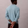 Maglione polo in misto lana merino extra fine