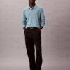 Maglione polo in misto lana merino extra fine