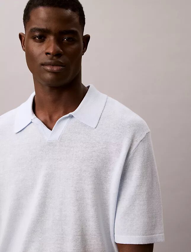 Maglione polo in misto lino Maglione polo in misto lino