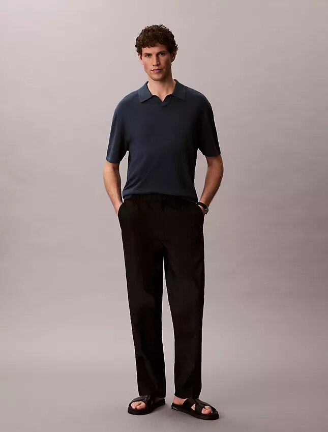 Maglione polo in misto lino Maglione polo in misto lino