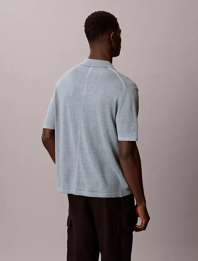Maglione polo in misto lino Maglione polo in misto lino