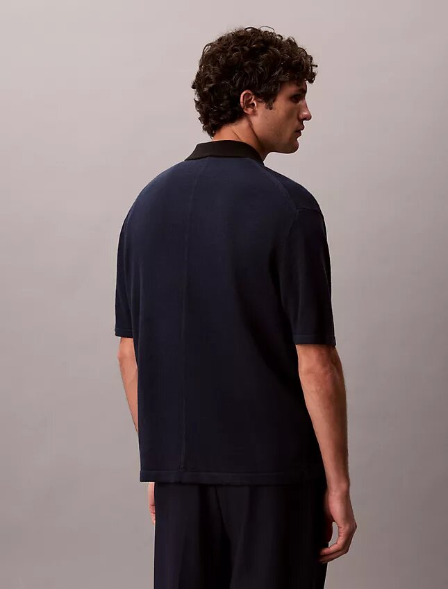 Maglione polo in misto lino Maglione polo in misto lino