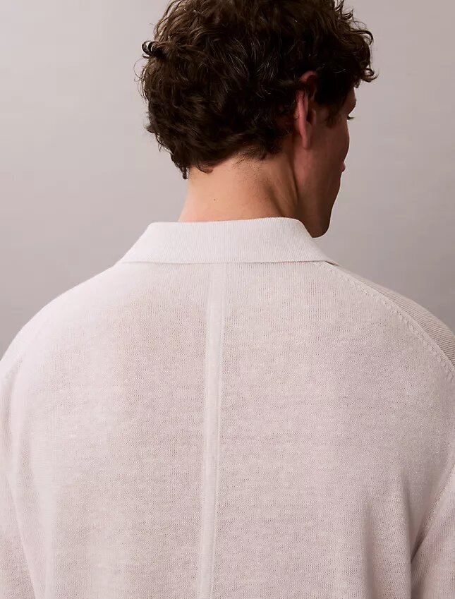 Maglione polo in misto lino Maglione polo in misto lino