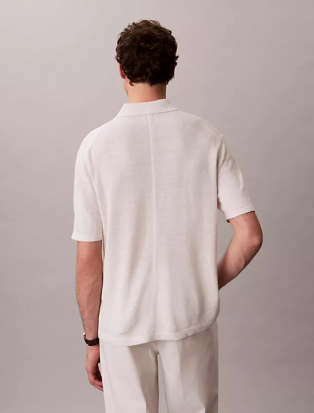 Maglione polo in misto lino Maglione polo in misto lino