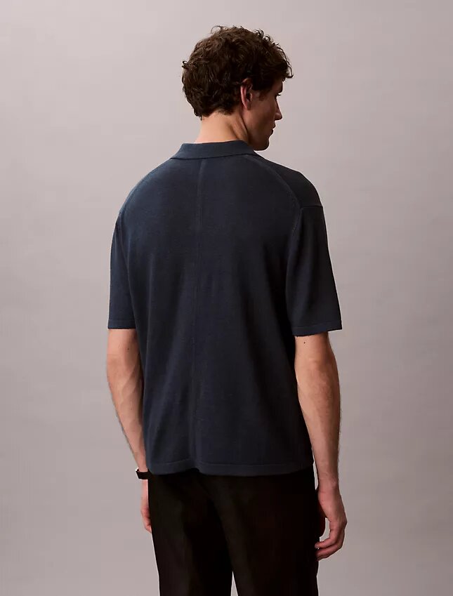 Maglione polo in misto lino Maglione polo in misto lino