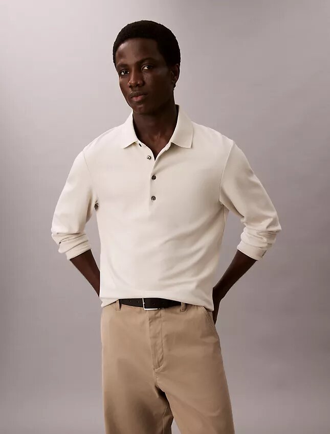 Maglione polo jacquard dal taglio morbido Maglione polo jacquard dal taglio morbido