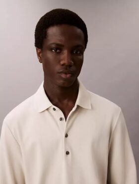 Maglione polo jacquard dal taglio morbido