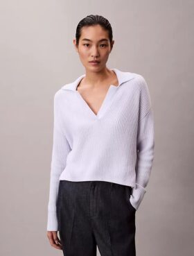 Maglione polo morbido in cotone