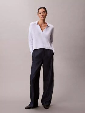 Maglione polo morbido in cotone