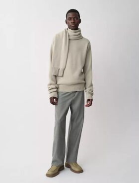 Maglione Rex con maniche a sciarpa in cashmere
