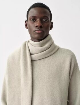 Maglione Rex con maniche a sciarpa in cashmere