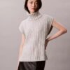 Maglione senza maniche a costine dal taglio morbido