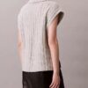 Maglione senza maniche a costine dal taglio morbido
