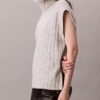 Maglione senza maniche a costine dal taglio morbido