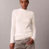Maglione slim a coste in cotone Maglione slim a coste in cotone