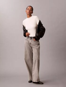 Maglione slim a coste in cotone Maglione slim a coste in cotone