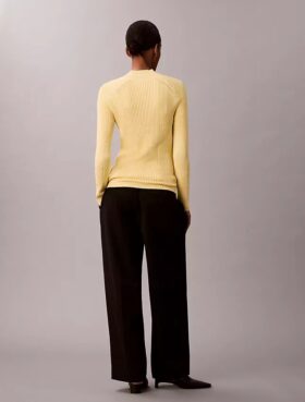 Maglione slim a coste in cotone Maglione slim a coste in cotone