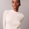 Maglione slim a coste in cotone Maglione slim a coste in cotone