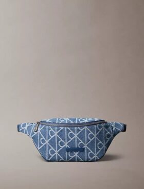 Marsupio in Denim con logo a tutto campo