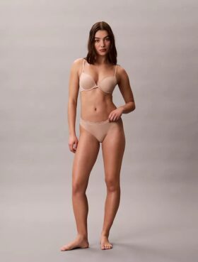 Microfiber Thong with Lace Trim